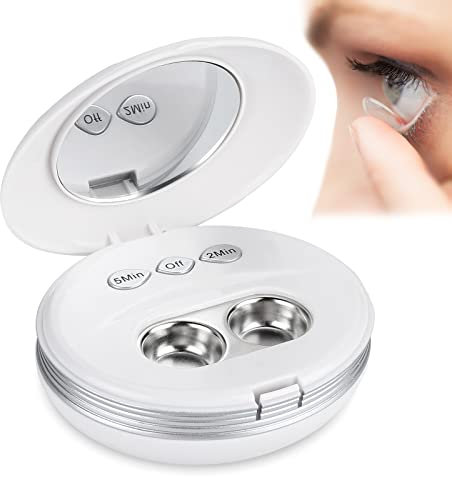 Ultrasonic Contact Lens Cleaner, MYPIN Coloured Contact Lenses Cleaner for Eyes with USB Charger, Small & Portable, Fit Disposal Soft Lens, Hard Lens, Contact Lens, Colored Lens, RGP Lens (White)