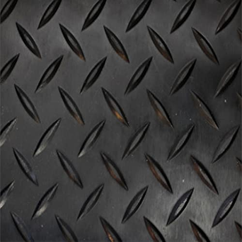 Revestimiento de Caucho Antideslizante| Suelo de Goma PVC Negro 1.2mm Diseño Estrias (1_x_15 Metros)