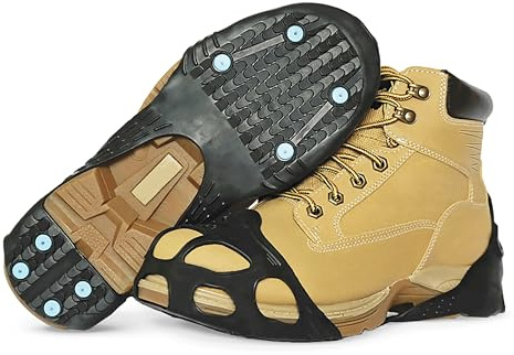 Due North All Purpose Industrial Ice Cleats for Men & Women - Traction Aids for Walking & Working on Snow/Ice - 16 Spikes