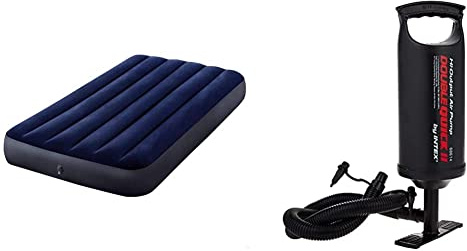 Intex - Matelas Gonflable, 64757, Multicolore, 99 x 191 x 25 cm & gonfleur à Main