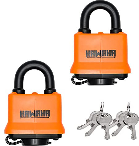 AWAHA 91/40-2P Wasserdicht laminierte Vorhängeschlösser mit Schlüssel (robuste Vorhängeschlösser, Anti-Cut, Hof, Outdoor & Indoor