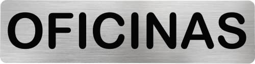 MovilCom® - Señal de acero inoxidable OFICINAS | Placa puerta INOX | Señal informativa | Cartel Puerta 200X50mm