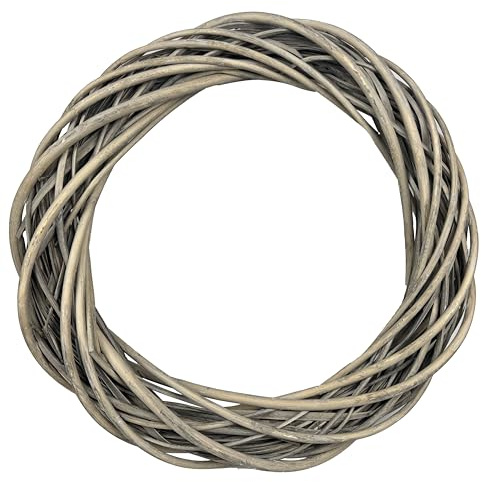 Ashland 18 Gray Rattan Wreath - Ready-to-Decorate Rustic Home Decor for Weddings, Birthdays, Parties, and Holidays - 1 Pack