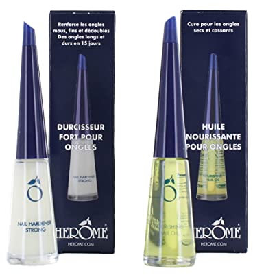 Herome Combi-Pack Nagelhärter Stark & Pflegendes Nagelöl (Nail Hardener Strong & Nourishing Nail Oil) - Garantiert Feste Nägel - 2 * 10ml