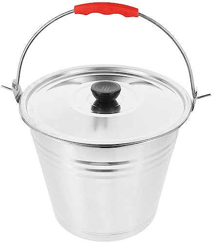 Happyyami Edelstahleimer Mit Deckelgriff Milcheimer Eimer Für Getränke Eiskübel Kücheneimer Kompost Ascheeimer Getränkekühler Weinkübel Für Zuhause Garage Werkstatt 22 Cm