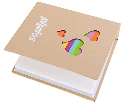 CORHAD Álbum De Fotos De 6 Pulgadas Álbum De Recortes 200 Páginas Con Corazones De Insertados Cubierta Estampada En Oro Para Bodas Aniversarios Viajes Familia Amistad