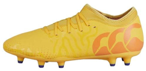 Canterbury Adult Unisex Speed Infinite Team Firm Ground Rugby Boots | Lightweight Design | Breathable | Grip Texture Firm Ground Rugby Boots, Ambyel/Oracrush/Mars Red, 7