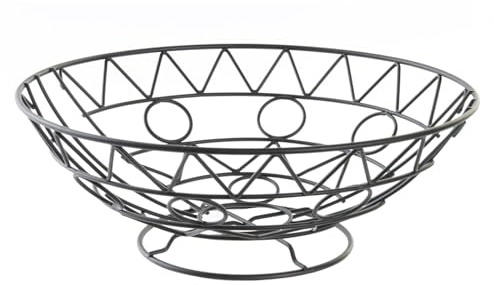 FRUTERO METAL 28X28X10 GEOMETRICO NEGRO