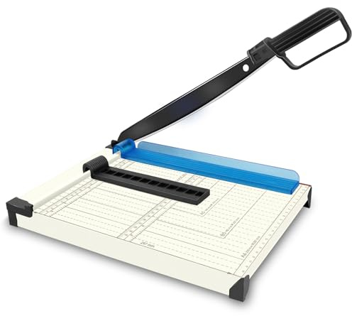 Guillotine Paper Cutter A4, 12IN Paper Guillotine for A4/A5/B5, Heavy Duty Metal Guillotine Paper Trimmer, 12 Sheet Capacity Guillotine Paper for Cardstock Crafts, Label & Photo-DIY