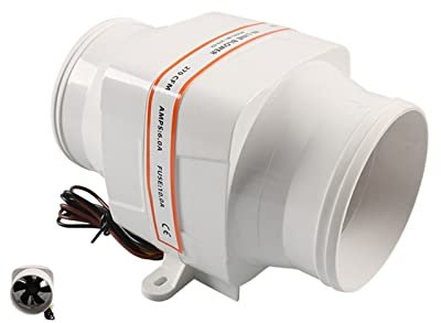 Extractor de aire, extractor de aire de 4 pulgadas con conducto en línea y 270 CFM, extractor de aire silencioso for techos de autocaravanas, sótanos, baños y cocinas. for caravanas, autocaravanas y f