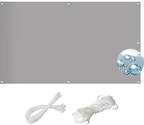 Weatherproof Balcony Cladding 0.9x6m Sun & Wind Protection Opaque Polyester for Railing Patio & Garden Use Light Grey Color Durable Outdoor Shielding