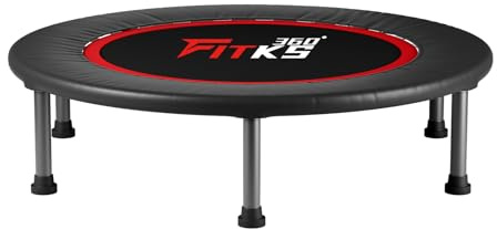 FITKS360 40'' Foldable Fitness Trampoline – Indoor & Outdoor Rebounder with Safety Pad, Includes Interactive Fitness Game for Body & Mind, Supports Up to 400lbs