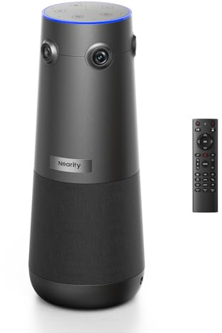 NEARITY 360 Lite 4K FHD videokonferens-webbkamera med mikrofon och högtalare, bilraming, 3 AI-lägen, intelligent brusreducering, 8 MP CMOS, USB-plug&Play för zoom/team/PC/laptop/SmartBoard