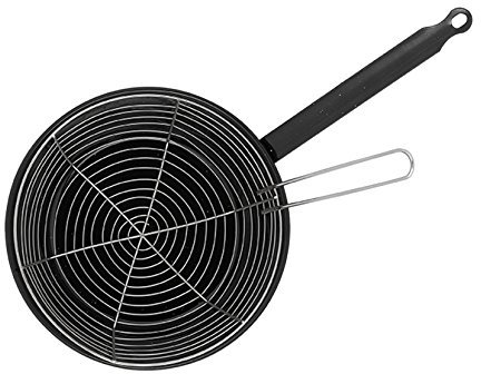 Imex El Zorro 63143 El Zorro 63143-Sartén freidora con cestillo, Esmaltado, Negro, 28 cm