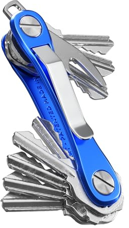 KeySmart Rugged - Multifunktions-Schlüsselhalter, Schlüsselorganisator mit Flaschenöffner und Taschenclip (bis zu 12 Schlüssel, Blau)