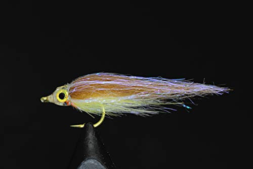 Tigofly 12 Stück braune Oliven-UV-Polar-Fry langsam sinkend Lachs Forelle Stahlkopf Elritze Fliegenfischen Köder Fliegen-Set Größe #8 (braun)