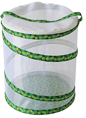 Calayu Foldable Butterfly Cage, White, Mesh, Polyester, 12 x 14 Inches, Includes Quick Start Guide