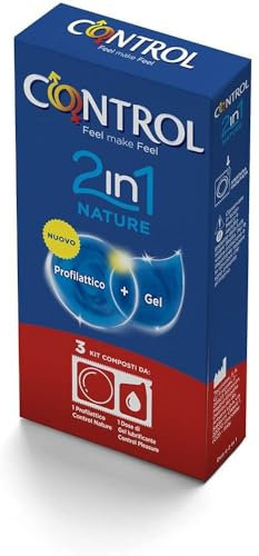 Control 2 In 1 - Nature Profilattico + Lube Gel Nature, 3 Profilattici + 3 Gel