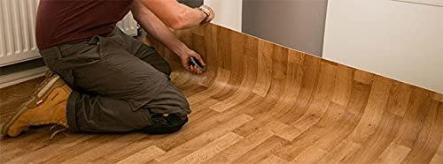 Suelo de Vinilo Para Instalar en Rollo | Suelo PVC Decorativo Hogar, Cocina, Baño, Salón | Suelo Efecto Madera | Suelo PVC Cerezo | Suelo PVC Wengué| Suelo PVC Haya (140_x_600_CM, Madera Cerezo)