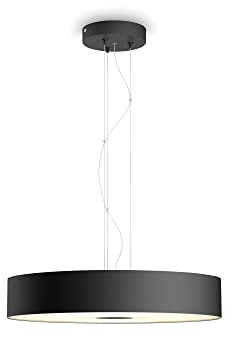 Philips Hue White Amb. LED-Pendelleuchte Fair inkl. Dimmschalter, schwarz, dimmbar, alle Weißschattierungen, steuerbar via App, kompatibel mit Amazon Alexa (Echo, Echo Dot)