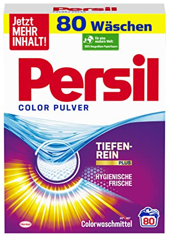 Persil, polvere colorata, detersivo per colori, 80 lavaggi, potente rimozione delle macchie per un bucato pulito in modo igienico