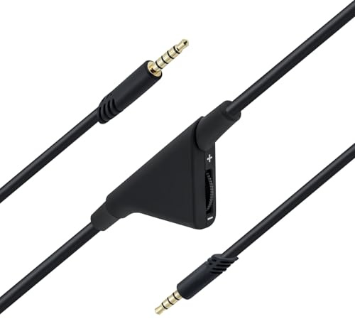 Tolesum A10 A40 Ersatzkabel 2m, Ersatz-Audio-Aux-Kabel mit Lautstärkeregler für Astro A10/A30/A40 Headset PS5/PS4/Xbox One/Serie S/X/PC/Smartphone über eine 3,5-mm-Buchse