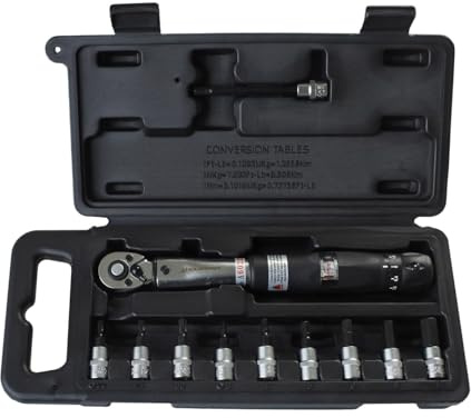 Eleven Drehmomentschlüssel 1/4 4-24Nm mit Innensechskant 3, 4, 5, 5x85, 6, 8, 10, T20, T25, T30