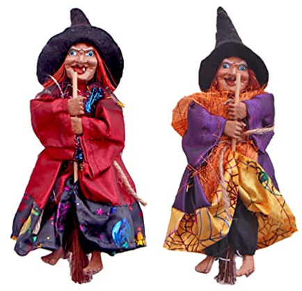 PRETYZOOM 2 Uds. De ?ecos de Brujas de Halloween Figuritas de ?ecas de Brujas Sentadas Figura Coleccionable de Brujas Casa Embrujada Adorno Colgante de Bruja Decoraciones de Halloween