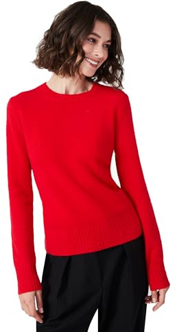Style & Republic Pull en cachemire élégant pour femme en 100% cachemire - Votre pull en tricot doux de haute qualité pour des moments élégants d'automne et d'hiver, rouge, S
