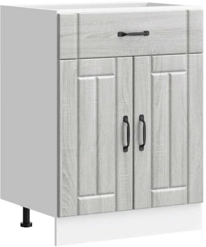vidaXL Mueble bajo de Cocina Lucca Madera contrachapada Gris Sonoma