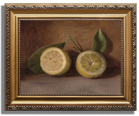 JOFANG Vintage Framed Wall Art,Lemon Canvas Wall Art for Living Room,Bedroom,kitchen Wall Decor Canvas Prints,9x12inch