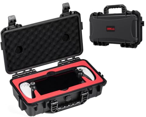AARONMEI Waterproof Shockproof Hard Carrying Case, Portable Travel Protective Storage Bag for PS5 Portal Handheld Game Console (Black)