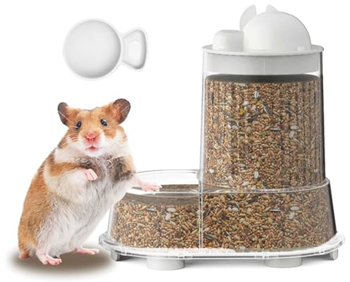 Ciotola per cibo per criceti, ciotola automatica per piccoli animali, stabile, grande capacità, dispenser d'acqua rimovibile per topi, ricci, furetti, cincillà, piccioni, pappagalli