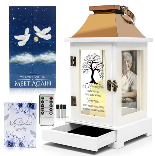 STILLWIND Linterna conmemorativa con cajón para recuerdos, regalos de condolencias por la pérdida de un ser querido, regalos conmemorativos, regalos de duelo, regalos funerarios, regalos de duelo para