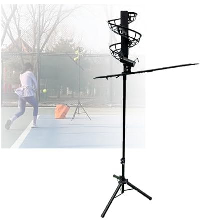 Générique Machine À Lancer des Balles De Tennis, sans Électricité, Légère, Réglable en Hauteur (137-187 Cm), for L'entraînement(Without Extra Track)
