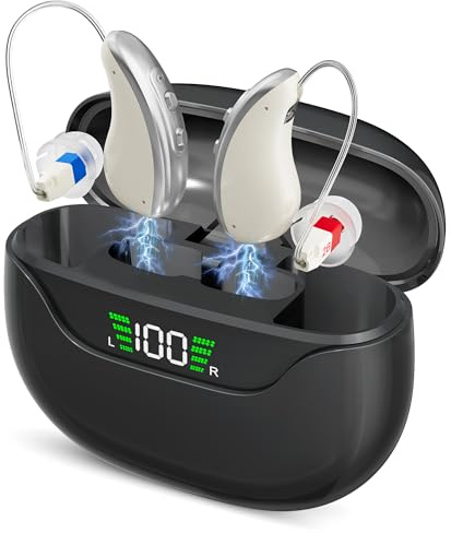 tomoneed Rechargeable Hearing Amplifier – Clear Sound with In-Ear Speaker Design, Ultra-Light 3.2g, Digital Chip, Up to 12h Use, 60h Standby, for TV, Conversations & Daily Life