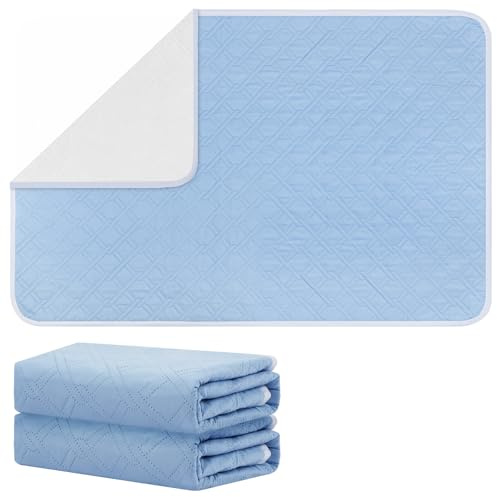 Fefod Set di 2 Traversa Impermeabile, 80*120CM Panno per l’incontinenza, 100% Traverse Impermeabile Letto Super Assorbente, 4 Strati, Lavabile, per Bebè Bambini Adulti Animale Domestico, Anziane