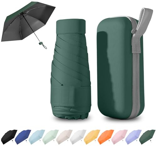Ancuioyz Paraguas, Paraguas Plegable, Con Protección Resistente Al Viento, Compacto y Ligero Para Mujeres, Hombres y Niños (verde)