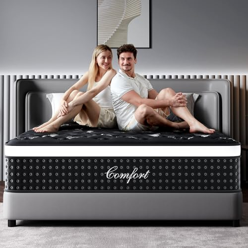 Dkibcum Full Size Mattress, 12 Inch Memory Foam Mattress in a Box, Breathable Fabric, Pocket Springs Hybrid Mattress for Motion Isolation Pressure Relief, CertiPUR-US, Medium Firm Full Mattresses
