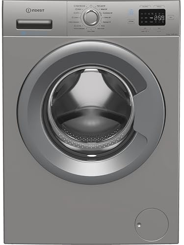 Indesit Push&Go IP 1046S 10kg Freestanding Washing Machine – Silver – Push&Go One-Touch Programmes, 1400rpm Spin, Energy Efficient, Quick Wash, Cotton, Mixed, Delicates & Eco Cycles