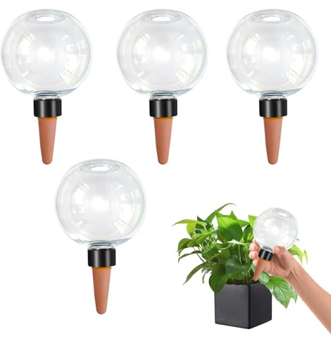 Globi di Irrigazione per Piante 500 ml, 4 Pezzi Sfere per Irrigazione, Palline per Irrigazione, Globi per Irrigazione Piante, Sfere per Irrigazione per Piante, Piante in Vaso per Interni ed Esterni