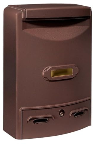 ALUBOX EUROPA MAXI Cassetta Postale Da Esterno 39X29X10 Cm Cassetta Posta In Alluminio Pressofuso Cassetta Lettere Completa Di Portanome Impermeabile Formato Rivista (RUGGINE)