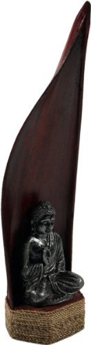 Guru-Shop Foglia di Palma Buddha, 45x12x11 cm, Figure di Buddha e Ruote di Preghiera