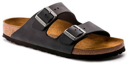 Birkenstock Classic Arizona Leder 552111, Pantoletten, Schwarz (Schwarz 49), 46 EU (11.5 UK)