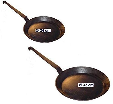 Eisenpfanne Set Ø 24 + 32 cm kaltgeschmiedet