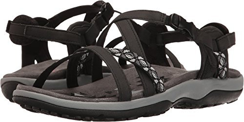 Skechers Damen Reggae Slim Vacay Slingback Sandalen, Black Duraleather/Webbing, 39 EU