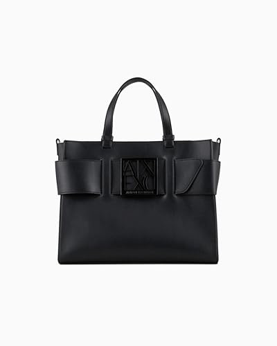 Armani Exchange Susy Big Tote, Borse a Tracolla Donna, Nero, TU