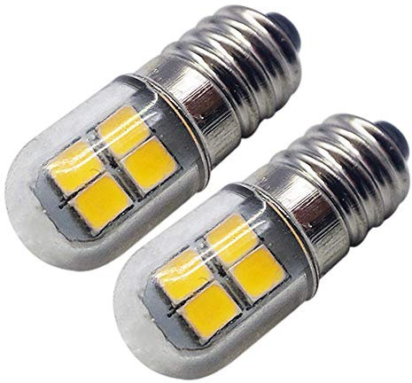 Ruiandsion E10 LED Bulb 4.5V - 6V E10 Screw Base LED Bulb 2835 8SMD Chips Yellow Upgrade for Headlamps Flashlights Torch Lights (Pack of 2)