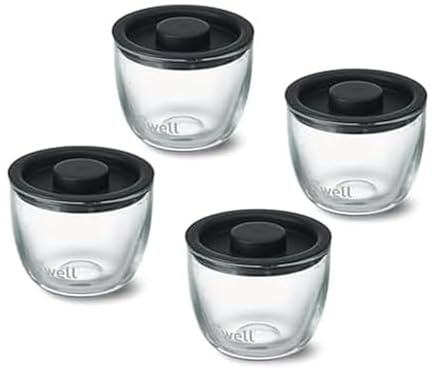 S'well Prep Food Glass Bowls - Set of 4, 12oz Bowls - Make Meal Prep Easy and Convenient - Leak-Resistant Pop-Top Lids - Microwavable and Dishwasher-Safe, Clear (14212-B20-69900)