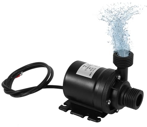 Yuecoom Mini solvattenpump, DC 24 V 800 L/H, 5 M varmvattencirkulationspump, borstlös motor, dränkbar vattenpump G 1/2 tum